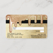 魅力的な金ゴールド厚いグリッタードリップギフトクレジット 名刺 (裏面)