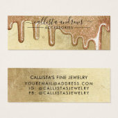 魅力的な金ゴールド厚いグリッタードリップスイヤリングディスプレイ (正面&裏面)