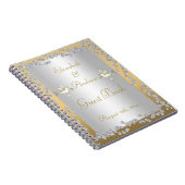 魅力的な金ゴールド及び銀製のダイヤモンドの鳩の来客名簿 ノートブック (右側)