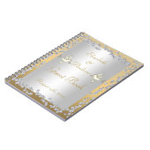 魅力的な金ゴールド及び銀製のダイヤモンドの鳩の来客名簿 ノートブック (左側)