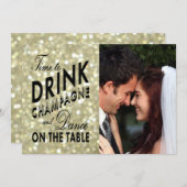 魅力的な金ゴールド日付の保存 セーブザデート (正面/裏面)