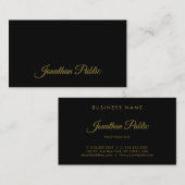 魅力的な金ゴールド書字スクリシンプルプト黒 名刺 (正面/裏面)