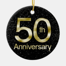 魅力的な金ゴールド第50記念日 セラミックオーナメント