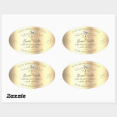 魅力的な金ゴールド製品ラベルの華美ハートロゴ 楕円形シール (シート)