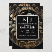 魅力的な金ゴールド 招待状 (正面/裏面)