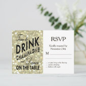 魅力的な金ゴールドRSVP 出欠カード (スタンド正面)