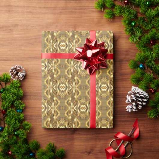 魅力的な金色の模様 ラッピングペーパー (クリスマスギフト)