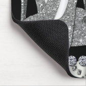 魅力的な銀製のグリッターのハイヒールの靴のマウスパッド マウスパッド (コーナー)