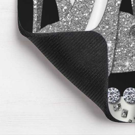 魅力的な銀製のグリッターのハイヒールの靴のマウスパッド マウスパッド (コーナー)