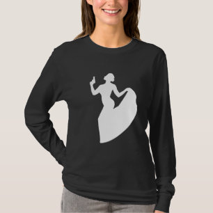 魅力的な銃の女の子の白のロゴ Tシャツ