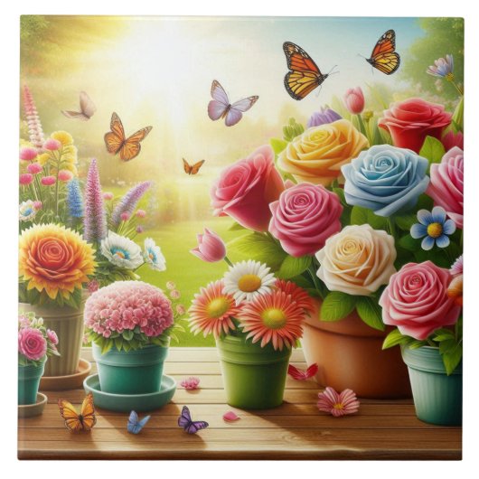 魅力的な開花 タイル (正面)