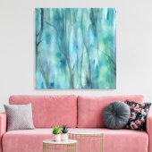 魅力的な霧の森の水の色絵画の キャンバスプリント (インサイチュ (リビング))