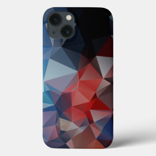魅力的な青い赤い抽象芸術ピラミッドのパターンのケース – iPhone 13ケース