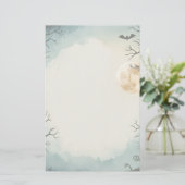 魅力的な静寂の印刷可能なハロウィーン 便箋 (スタンド正面)