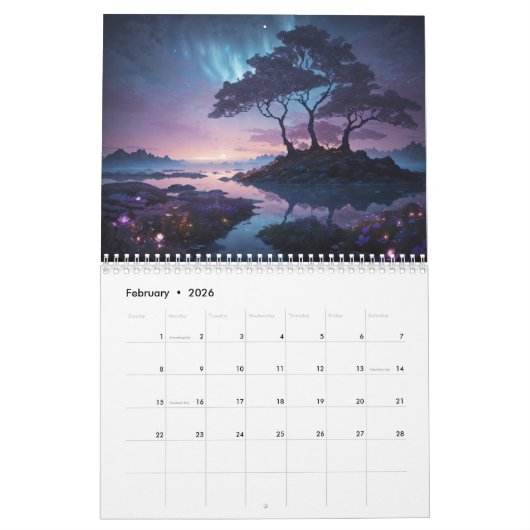 魅力的な風景2024 カレンダー (2月 2026)