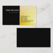 魅力的な魅力的ブラック&イエロービジネスカード 名刺 (正面/裏面)