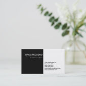 魅力的な魅力的白黒の名刺 名刺 (スタンド正面)