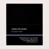 魅力的な魅力的白黒ブルービジネスカード 名刺 (外部フラット)