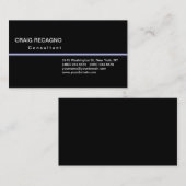 魅力的な魅力的白黒ブルービジネスカード 名刺 (正面/裏面)