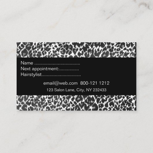 魅力的な魅力的野生のヒョウのプリントパターンを切ります 予約カード (裏面)
