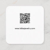 魅力的な黒い女性のイヤリングカード スクエア名刺 (裏面)