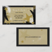 魅力的な黒および金ゴールドの名刺 名刺 (正面/裏面)