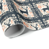 魅力的な黒の鹿のシルエットシーン ラッピングペーパー (ロールコーナー)