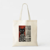 魅力的な黒猫アート トートバッグ (裏面)