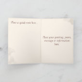 魅力的な(鳥)ショウジョウコウカンチョウと赤いサテンの松の実 シーズンカード (内部)