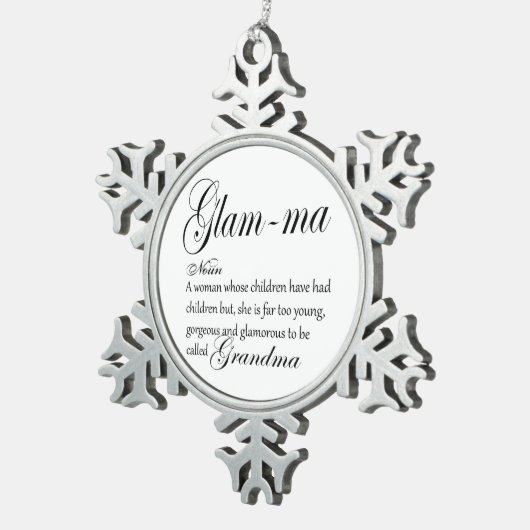魅力的なMAの祖母定義 スノーフレークピューターオーナメント (右)