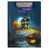 魅力的なTo-Doリスト幽霊のよく出るハウス クリップボード (正面)