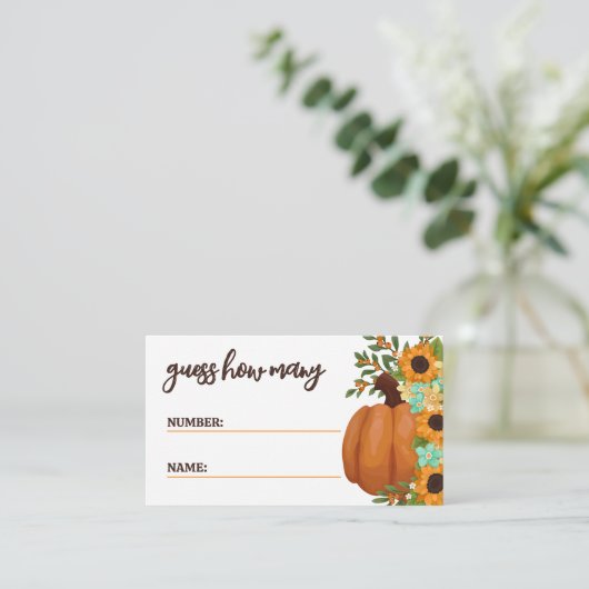 魅力的ひまわり推定量赤ちゃんシャワーゲーム エンクロージャーカード (スタンド正面)