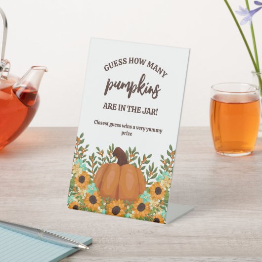 魅力的ひまわり推定量赤ちゃんシャワーゲーム 台座サイン (インサイチュ)