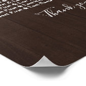 魅力的ひまわり結婚木製座席表 ポスター (角)