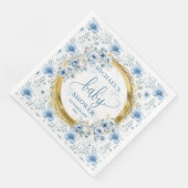 魅力的ほこりっぽい青い花金ゴールド赤ちゃんシャワー昼寝 (コーナー)