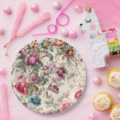 魅力的インスパイア花模様 ペーパープレート (パーティー)