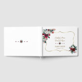 魅力的ウィンターブルゴーニュフローラパイン金ゴールド結婚ズ ゲストブック (全面)