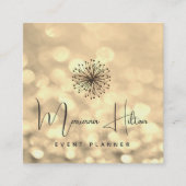 魅力的エレガントモダン《写真》ぼけ味dandelion qrコード スクエア名刺 (正面)