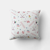 魅力的カスタム冬スポーツピンク クッション (裏面)