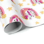 魅力的カラフルなユニコーン ラッピングペーパー (ロールコーナー)