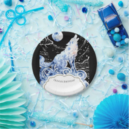 魅力的キッズウルフ誕生日 ペーパープレート