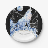 魅力的キッズウルフ誕生日 ペーパープレート (正面)