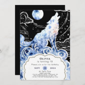 魅力的キッズウルフ誕生日 招待状 (正面/裏面)