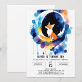 魅力的キツネテイルズ誕生日 招待状 (正面/裏面)