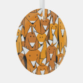 魅力的キツネ科よくはしゃぐ：動物型 ガラスオーナメント (正面右)