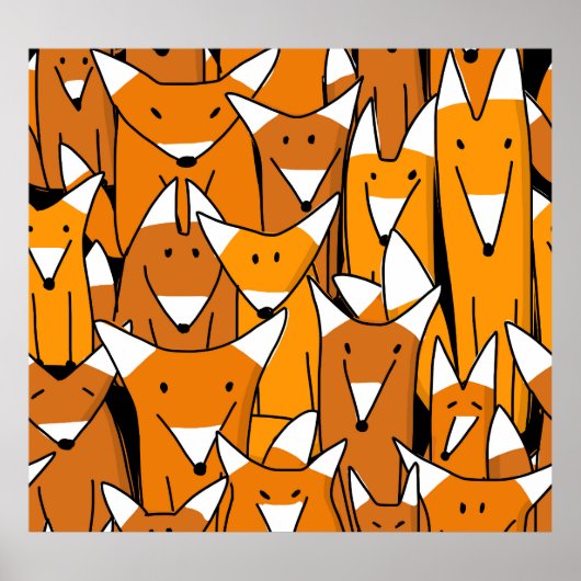 魅力的キツネ科よくはしゃぐ:動物型 ポスター (正面)