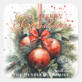 魅力的クリスマスのミステレカスタムトー番号 スクエアシール (正面)