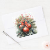 魅力的クリスマスのミステレカスタムトー番号 スクエアシール (封筒)