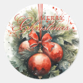 魅力的クリスマスのミステレカスタムトー番号 ラウンドシール (正面)