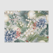 魅力的クリスマスアイボリーオーナメントブルーレッド 薄葉紙 (正面)